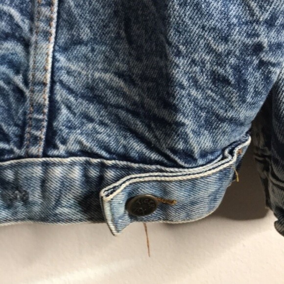 Vintage Tiger Fox Acid Wash Denim Jean Jacket size large oversized - Picture 13 of 15
